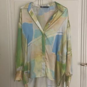 Flowy Zara Satin Print Top